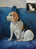 F&S Gift Store custom pet portrait! original painting 1 dog or cat - painting hand made. dogs, cats, animal, canvas, oil.