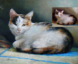 F&S Gift Store custom pet portrait! original painting 1 dog or cat - painting hand made. dogs, cats, animal, canvas, oil.