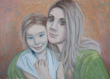 F&S Gift Store Custom Oil Painting of Family Parents,Children, Auntie, Granddaughter, Friends Commission 12 x 16 inch Canvas Fine Art Painting, frameless