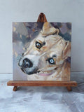 F&S Gift Store Custom pet portrait Beige dog painting original art Personalized gift dog lovers Dog portrait Small picture canvas painting doggy artwork