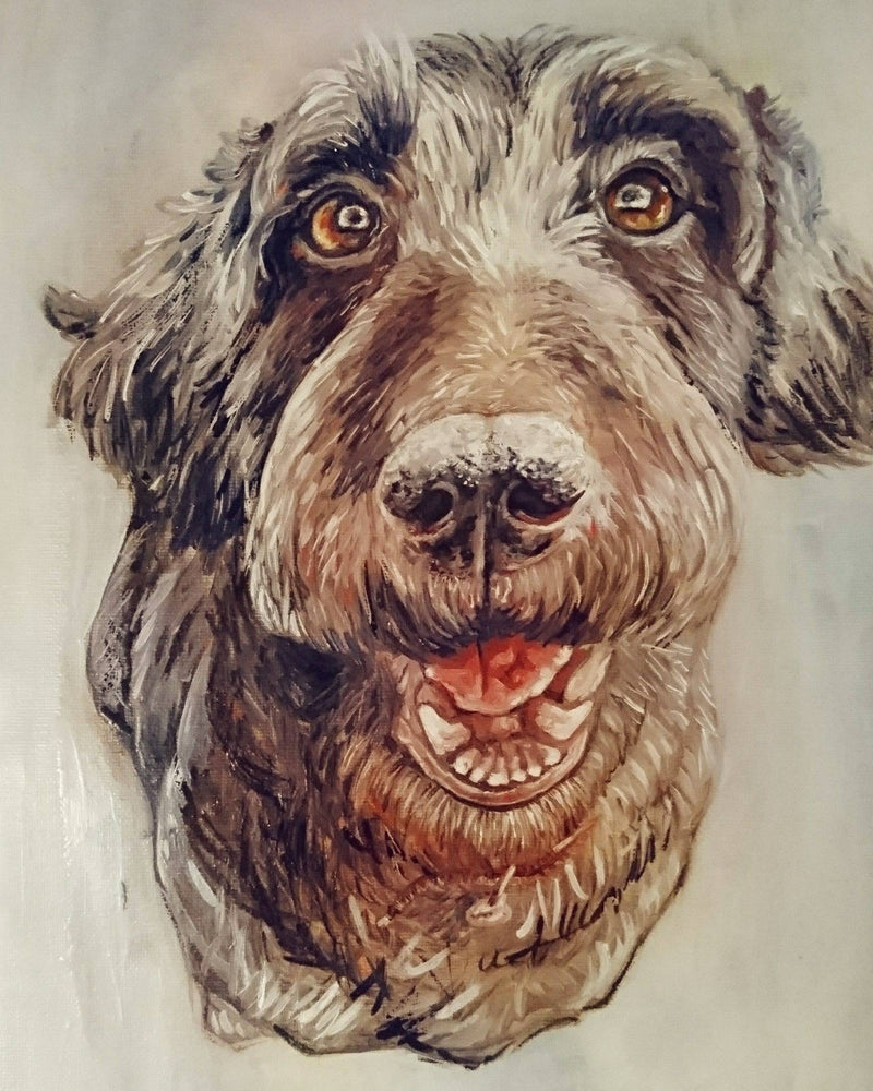 F&S Gift Store CUSTOM Russian Terrier Dog Oil Painting, Custom Anniversary/Christmas/Birthday/Memory Gift. Pet Animal Portrait