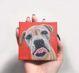 F&S Gift Store Elegant mini canvas painting, Miniature, Personalized gift, Custom portrait, Unique gift, Mini dog painting, Custom pet portrait