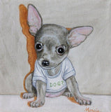 F&S Gift Store Pet Portrait "Dog?" Original Oil 6x6 dog portrait, custom painting sample, dog art, pet memorial painting, pet painting, oil painting
