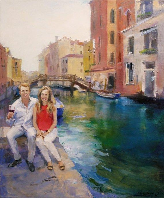 F&S Gift Store Personalized gift, Couple portrait, Custom oil painting portrait, Photo to painting canvas, Photo to canvas, Order portrait on canvas
