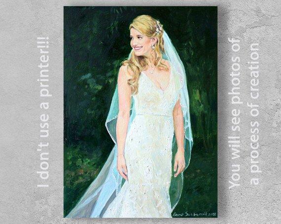F&S Gift Store Painting from photo, Made to order painting, Portrait from photo, Wedding portrait, Custom painting on canvas, Oil paint, Wedding gift