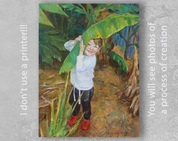 F&S Gift Store Child painting, Custom oil painting portrait, Portrait from photo, Child portrait, Oil portrait painting, Family gift, Custom canvas art