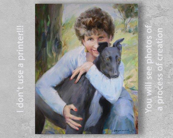 F&S Gift Store Custom dog portrait, Commission dog painting, Custom pet portrait, Memorial art, Pet keepsake, Custom pet painting, Dog lover gift