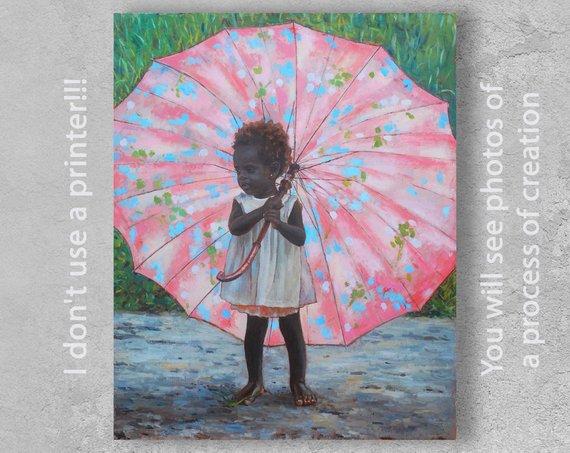 F&S Gift Store Custom canvas art, Photo to painting, Custom painting, Custom kid portrait, Child portrait, Personalized gift, Gift for mom