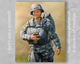 F&S Gift Store Portrait from photo, Custom portrait, Veterans gift, Fathers day gift, Gift for dad, Portrait commission, Custom canvas painting