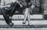 F&S Gift Store 2nd Anniversary Gift Oil Painting from Your Wedding Photos (Cotton Canvas)