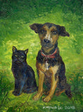 F&S Gift Store Custom dog portrait oil painting, pet portrait original painting, oil on canvas, pet lover gift, custom painting, oil portrait personalized