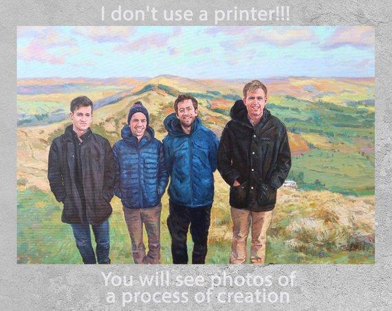 F&S Gift Store Portrait from photo, Commission art, Custom family gift, Man portrait, Custom landscape, Family painting, Anniversary gift, Mom gift