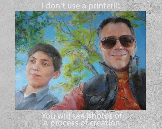 Personalized Oil Painting From Photos, handcraft art on Canvas-Show Case OAH102335-36
