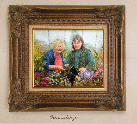F&S Gift Store Custom portrait oil painting realistic fine art family grandparent portrait commissioned art from photo grandma grandpa birthday gift 16x20