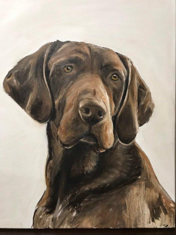 F&S Gift Store Pet portrait painting fine art pet portrait dog painting expressive dog panting custom dog art