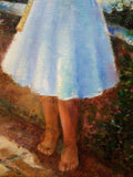 F&S Gift Store Girl with umbrella, Daughter portrait, Spring painting, Child Girl portrait, Custom Family oil painting portrait, Sunny day in the garden