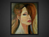 F&S Gift Store Portrait Oil Painting-Canvas Bedroom Wall Art-Original Woman Painting-Female Painting-Portrait from Photo