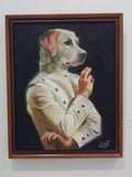 F&S Gift Store Custom Pet Portrait From Photo, Dog Oil Painting On Canvas, Dog In Human Clothes, Aristocrats Animals