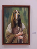F&S Gift Store Custom Dog Portrait Painting Oil On Canvas, Cat Animal Portrait, Dog Wall Art