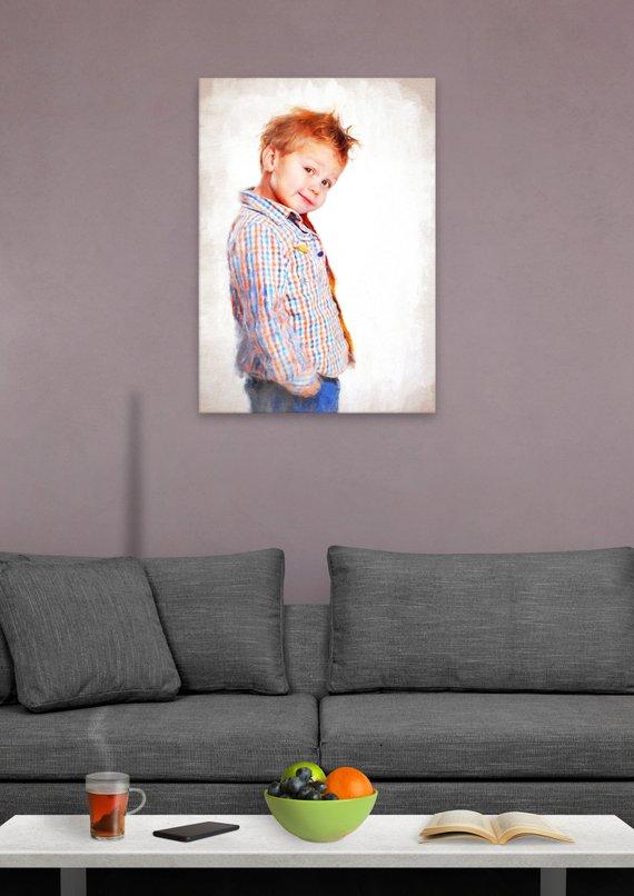 F&S Gift Store Custom Boy Oil Paint Portrait Art Commission / Digital Painting from Photo / Digital Portrait / Personalized Custom Child Portrait Painting