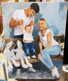 F&S Gift Store Custom family oil painting from photo,Custom painting from photo,Custom oil painting,Custom oil portrait,Portrait from photo,Painting from photo