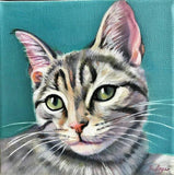 F&S Gift Store 6" x 6" Custom Pet Portrait Oil Painting - gift for animal lovers, dog art, cat lady gift
