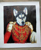 F&S Gift Store Hand Painted Custom Cat Dog Portrait Oil Painting, Paint from Digital Image , Commission Pet Art with Clothes