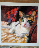 F&S Gift Store Hand Painted Commission Cat Oil Painting - Paint From Digital Photo , Custom Pet Art