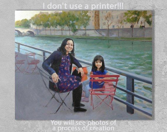 Personalized Oil Painting From Photos, handcraft art on Canvas-Show Case RIF102087-48