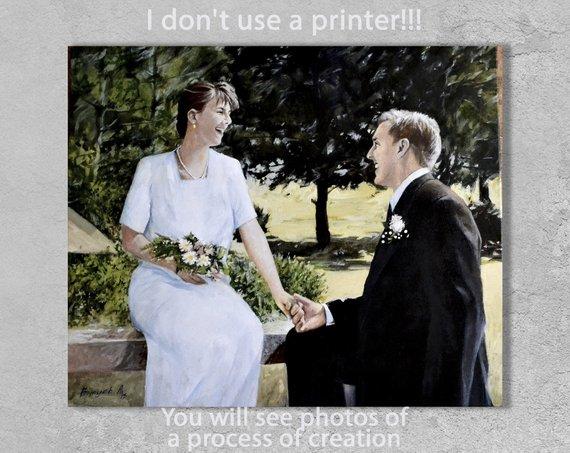 F&S Gift Store Commission art, Personalized portrait, Wedding gift, Couple portrait, Custom oil painting from a photo, Family oil portrait, Family gift