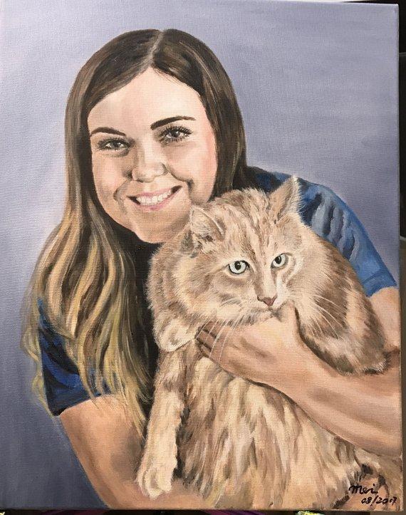 Personalized Oil Painting From Photos, handcraft art on Canvas-Show Case IEN101310-48