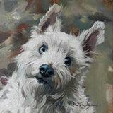 F&S Gift Store Custom pet portrait, White dog portrait art to order, Customized dog painting, Pet painting on canvas, Memorial animal art, Gift dog lovers