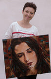 F&S Gift Store Small portrait from photo order modern painting oil commission personalized pop art