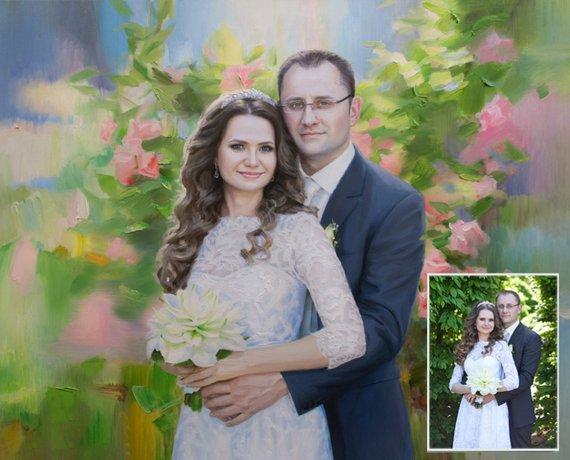 Personalized Oil Painting From Photos, handcraft art on Canvas-Show Case BDG101431-24