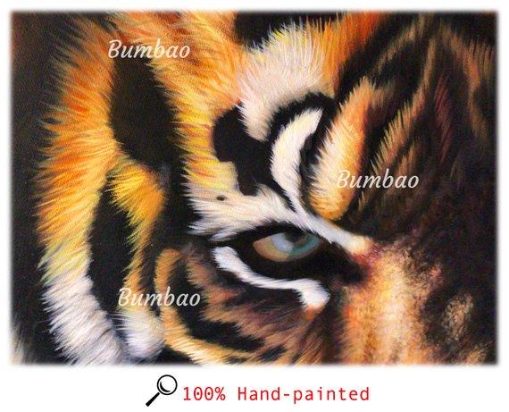F&S Gift Store Original Oil Painting Hand-Painted Realistic tiger oil painting Custom Pet Portraits Animal paintings Unique gift Animal Wall Art Decor