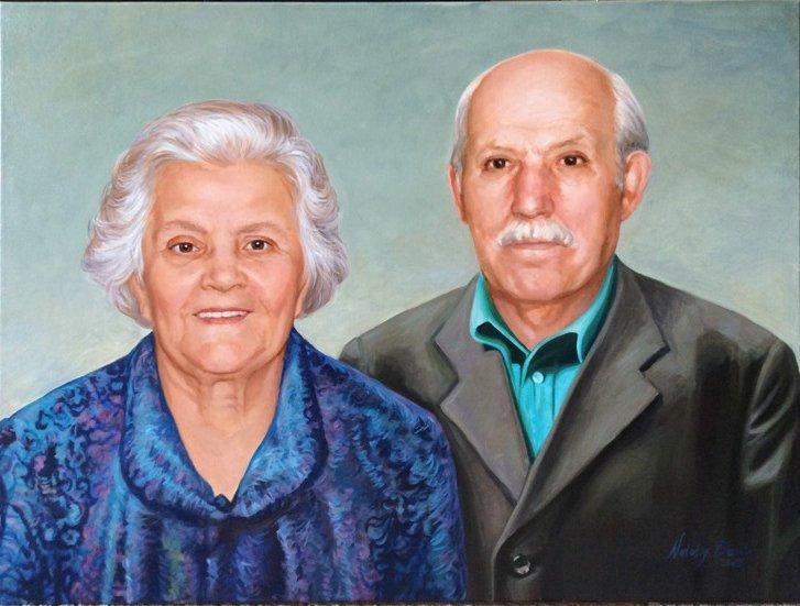 F&S Gift Store Portrait of grandparents, Hand Drawn Portrait, Custom Portrait, Custom Portrait, Family Portrait, oil portrait