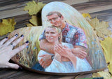 F&S Gift Store Family oil portrait, HeartShape portrait, Romantic Gift, Portrait from photo, Couple oil painting from photo, Wedding gift, Engagement gift