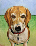 F&S Gift Store Pet Portrait "Max" Original Oil, custom pet painting sample, 8x10 dog portrait, pet memorial painting, oil painting, realism, dog/cat art