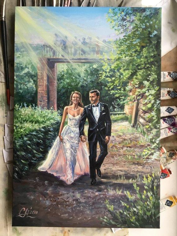 Personalized Oil Painting From Photos, handcraft art on Canvas-Show Case PMD100471-24