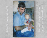 F&S Gift Store Custom child portrait, Child portrait, Painting commission, Custom children portrait, Child portrait, Custom child portrait, Dad gift