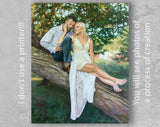 F&S Gift Store Custom painting from photo, Custom wedding portrait, Oil painting commission, Custom couple painting, Luxury gift, Wedding gift, Oil paint