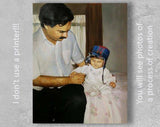 F&S Gift Store Personalize portrait, Custom canvas art, Custom painting, Custom baby painting, Child portrait, Husband gift, Portrait from a photo
