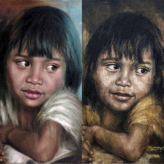 Personalized Oil Painting From Photos, handcraft art on Canvas-Show Case KMR101440-12