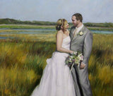 F&S Gift Store 2nd Anniversary Gift Oil Painting from Your Wedding Photos (Cotton Canvas)