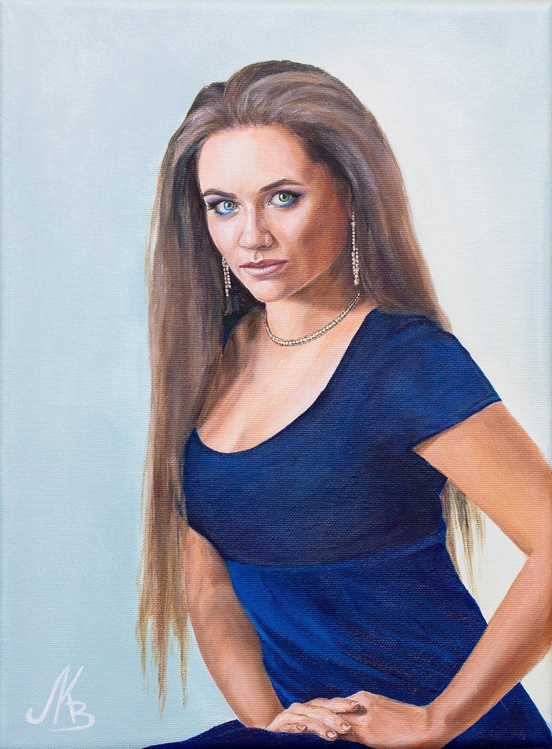 F&S Gift Store Portrait from photo custom personalized original oil painting 12x16 inches