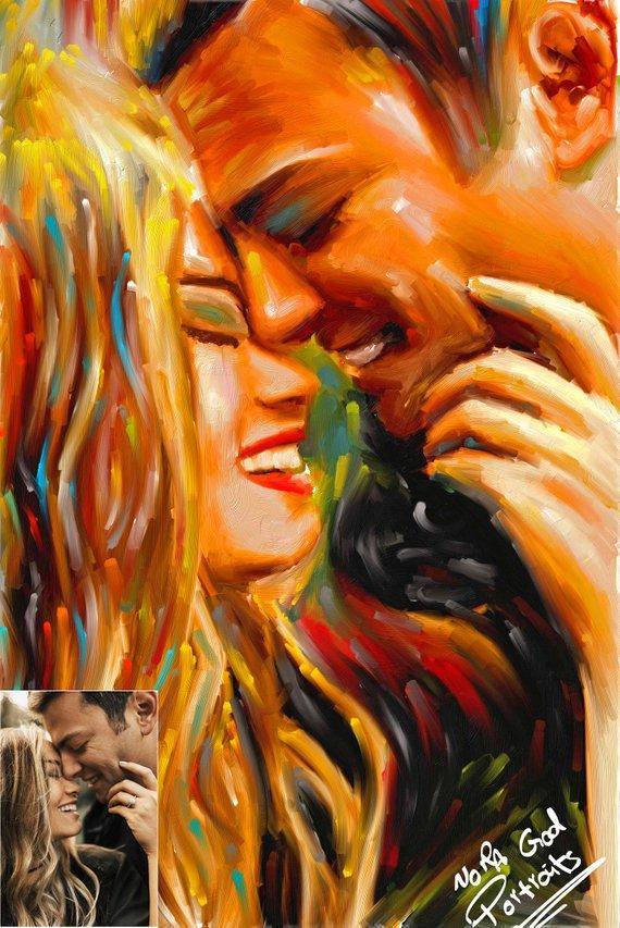 Personalized Oil Painting From Photos, handcraft art on Canvas-Show Case QRE101302-24