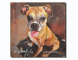 F&S Gift Store The CUSTOM Pet Dog doggie Portrait Oil farm animals Painting commissioned Memorial Birthday Gift