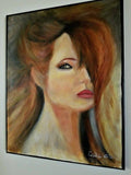F&S Gift Store Portrait Oil Painting-Canvas Bedroom Wall Art-Original Woman Painting-Female Painting-Portrait from Photo