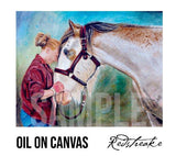 F&S Gift Store Original Custom Commission OIL on CANVAS portrait painting by Redstreake animal portrait