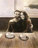 F&S Gift Store Custom Engagement Photo or Couples Portrait Oil Painting on Canvas (from photo)